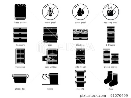 plastic storage icon set ( Glyph ) plastic storage icon set ( Glyph ) 91070499