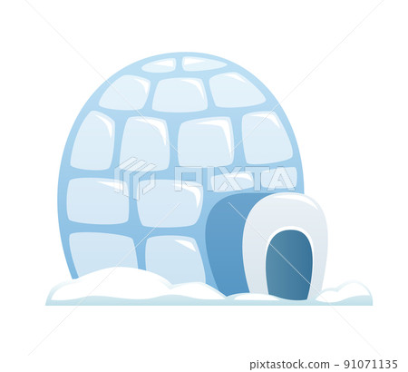 Ice igloo - flat design style object on white background Ice igloo - flat design style object on white background 91071135