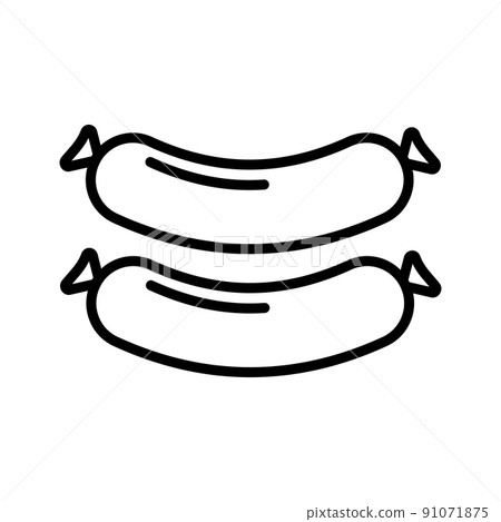 Sausage icon. Pictogram isolated on a white background. 91071875