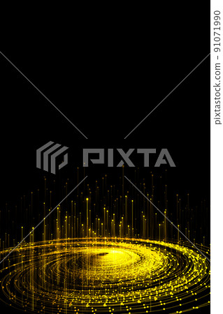 Gold-colored line shooting, particle vortex, big data, communication technology 91071990