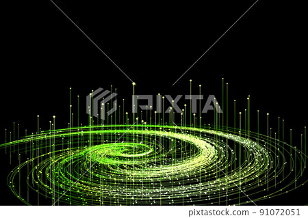 綠線、粒子渦流、大數據、通信技術背景。 91072051