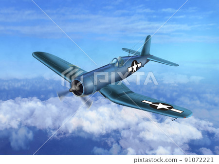 F4U Corsair 圖像在天空中飛翔 F4U Corsair 圖像在天空中飛翔 91072221