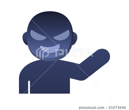 一個臉色不好的人舉起一隻手 一個臉色不好的人舉起一隻手 91073646