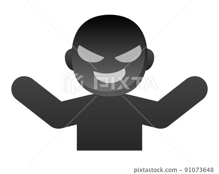 A person with a bad face who spreads his hands 91073648