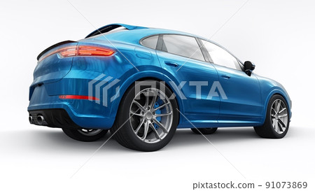 Blue 3d model of a sports SUV in a coupe body - Stock Illustration  [91073869] - PIXTA