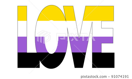 Non-Binary pride community flag, LGBT symbol. Sexual minorities identity. illustration Non-Binary pride community flag, LGBT symbol. Sexual minorities identity. illustration 91074191