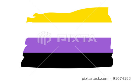 Non-Binary pride community flag, LGBT symbol. Sexual minorities identity. illustration Non-Binary pride community flag, LGBT symbol. Sexual minorities identity. illustration 91074193