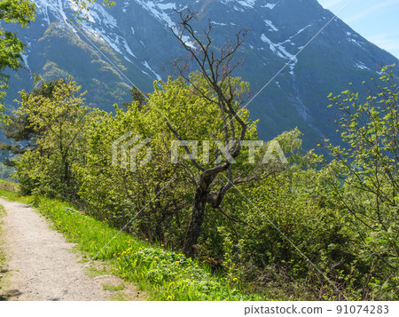 the village Eidfjord in norway 91074283