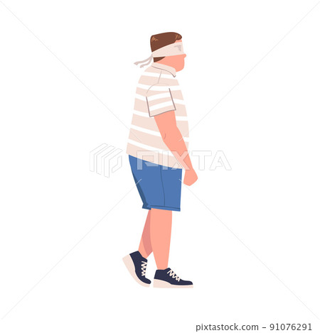 Man Character Wearing Blindfold Following Someone Trusting and Having Faith in Something Vector Illustration Man Character Wearing Blindfold Following Someone Trusting and Having Faith in Something Vector Illustration 91076291