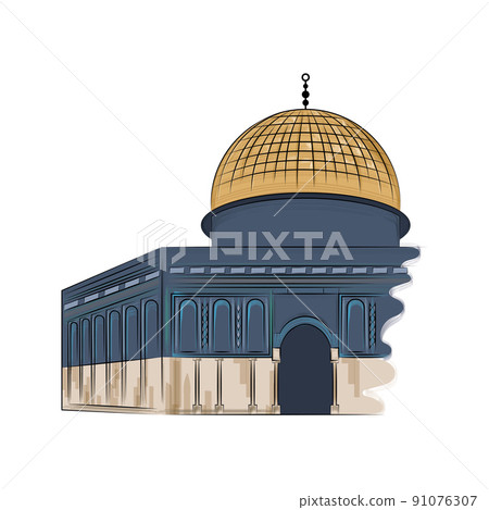 Isolated colored jewish synagogue building landmark Vector Isolated colored jewish synagogue building landmark Vector 91076307
