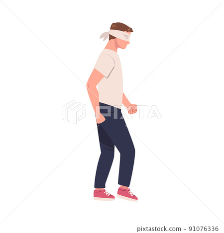 Man Character Wearing Blindfold Following Someone Trusting and Having Faith in Something Vector Illustration Man Character Wearing Blindfold Following Someone Trusting and Having Faith in Something Vector Illustration 91076336