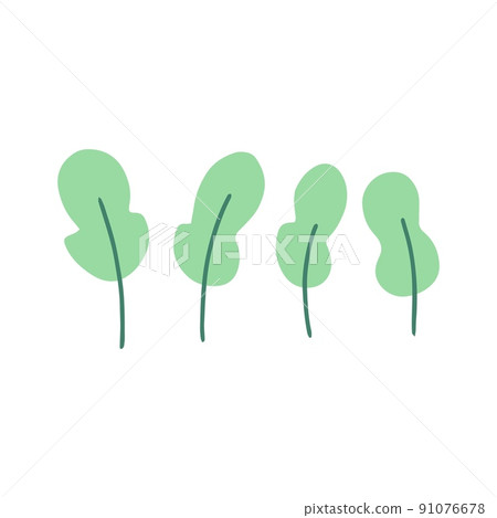 Organic shape of green plant, tree. Modern trendy icon of plant, foliage. Flat natural vector illustration with floral for advertisement, promotion 91076678