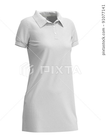 Women's polo dress on a white background. Mockup 3D rendering Women's polo dress on a white background. Mockup 3D rendering 91077141