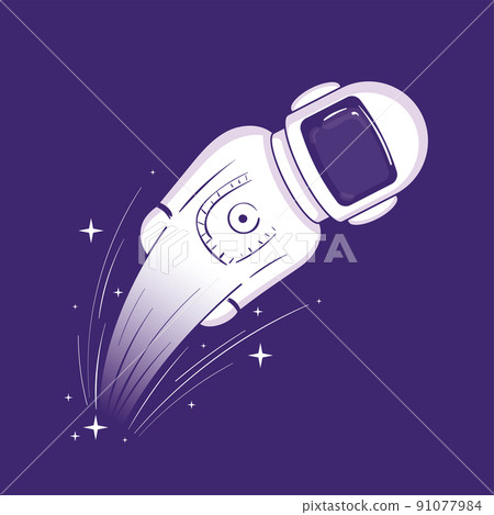 Cute astronaut cartoon character with a flying effect Vector Cute astronaut cartoon character with a flying effect Vector 91077984