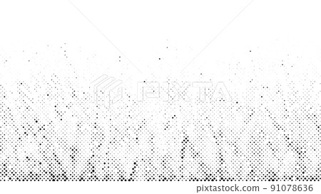 Halftone radial texture. Comic style grain background. Pop art faded textured frame. Grunge speckle effect. Dotted particles print wallpaper. Pixelated gradient backdrop 91078636