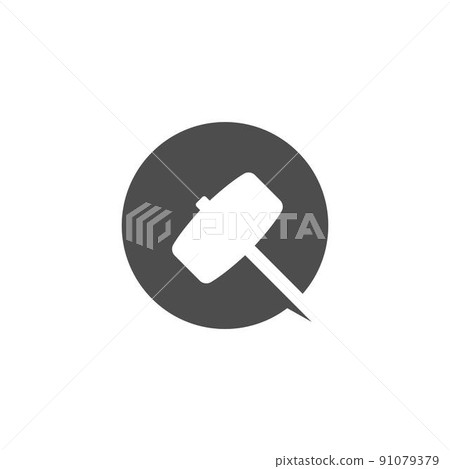 Hammer icon logo flat design illustration Hammer icon logo flat design illustration 91079379