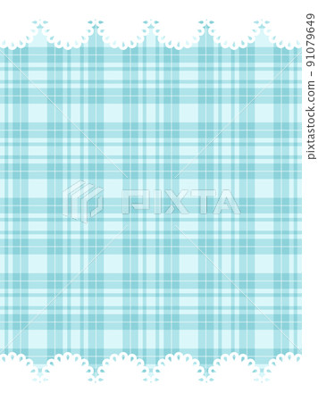 Plaid and lace frame background material 91079649