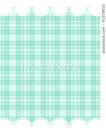 Plaid and lace frame background material 91079650