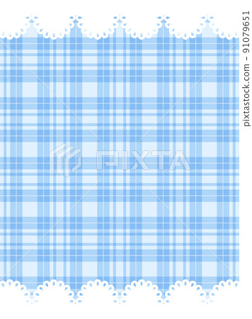Plaid and lace frame background material 91079651