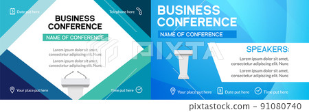 Business conference template banner design corporate seminar. Business meeting forum poster Business conference template banner design corporate seminar. Business meeting forum poster 91080740