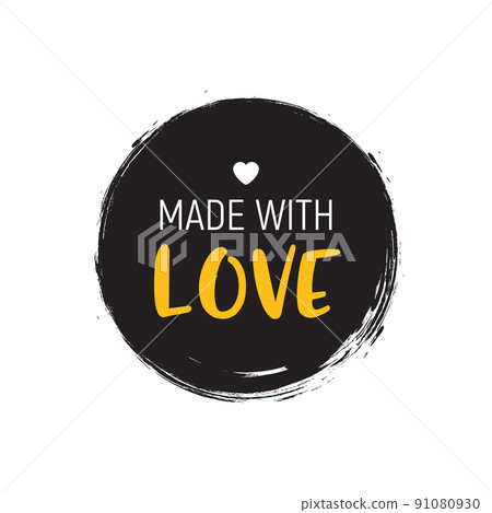 Made with love logo handmade vector circle illustration. Made love letter sign template label round Made with love logo handmade vector circle illustration. Made love letter sign template label round 91080930