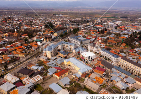 View from drone of Georgian town Telavi View from drone of Georgian town Telavi 91081489
