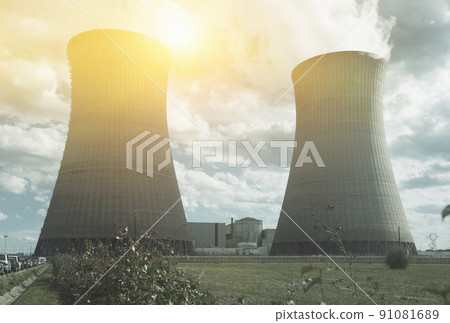 Concrete towers of Nuclear Power Plant 91081689