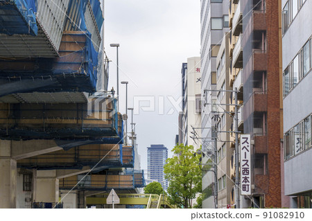 中央通阪神高速公路大阪港線碼頭建設阿波座 91082910