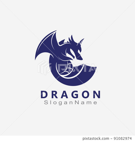 Dragon Logo Design Minimalist unique vector template Dragon Logo Design Minimalist unique vector template 91082974