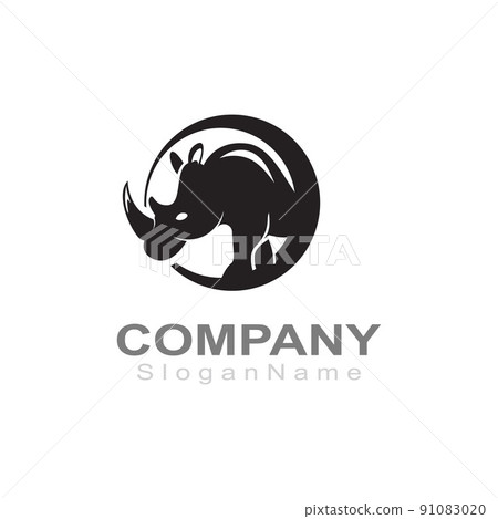 Rhino Logo image design Vector Template. Modern animal. Vector 91083020