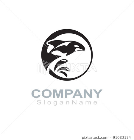 Orca logo image fish animal sea design illustration icon 91083154