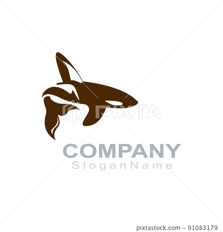 Orca logo image fish animal sea design illustration icon 91083179