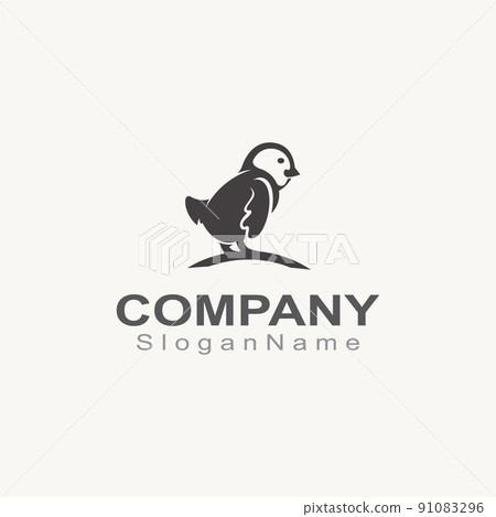 CHICK logo minimalist template monoline color line animal vector 91083296