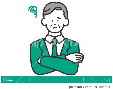 Male illustrations with arms crossed Vector material Male illustrations with arms crossed Vector material 91083541