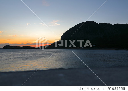 Hwasun Golden Sand Beach, Golden Sand Beach, Sunset, Sunset, Night View, White Sand Beach, Beach, Sea, Coast, Coast, 91084366