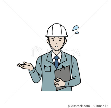 麻煩的現場主管建築師 穿著工作服的男人 麻煩的問題 麻煩的現場主管建築師 穿著工作服的男人 麻煩的問題 91084416