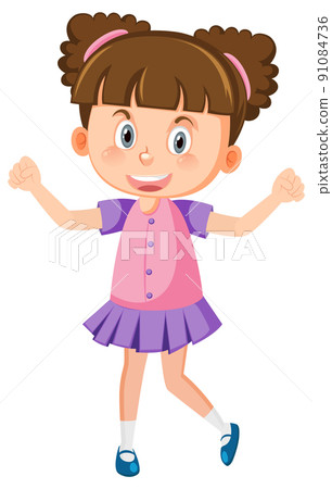 Little cute girl cartoon character Little cute girl cartoon character 91084736