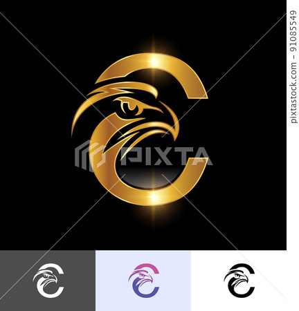 Golden Eagle Monogram Initial Letter C - Stock Illustration [91085549 ...