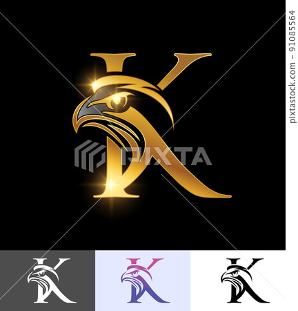 Golden Eagle Monogram Initial Letter K 91085564