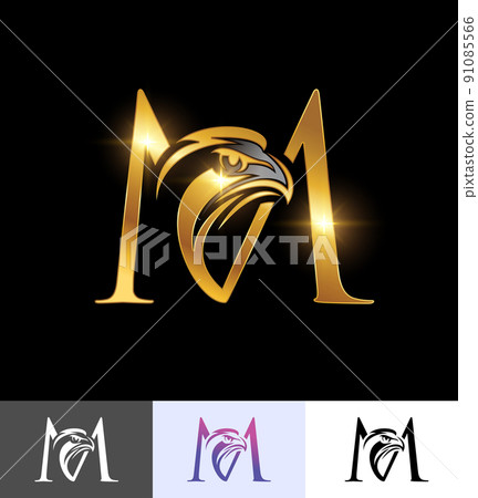 Golden Eagle Monogram Initial Letter M Golden Eagle Monogram Initial Letter M 91085566