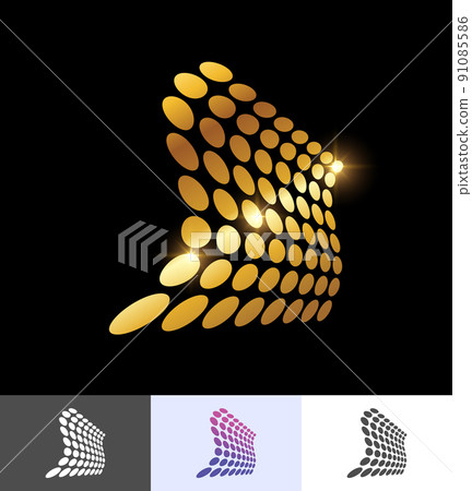 Golden Tiled Abstract perspective geometric shape design Golden Tiled Abstract perspective geometric shape design 91085586