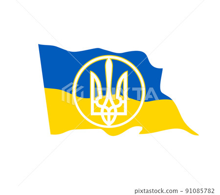 Trident logo for Stand with Ukraine flag Sign Trident logo for Stand with Ukraine flag Sign 91085782