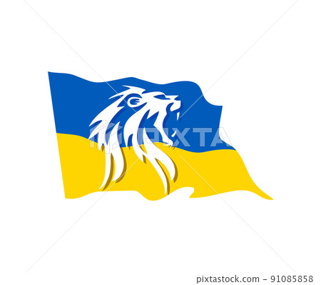 Lion Roar for Stand with ukraine flag sign Lion Roar for Stand with ukraine flag sign 91085858