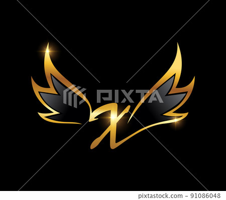 Golden Wings Monogram Logo Initial Letter X - Stock Illustration ...
