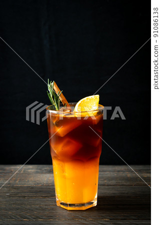 black coffee with orange and lemon juice black coffee with orange and lemon juice 91086138
