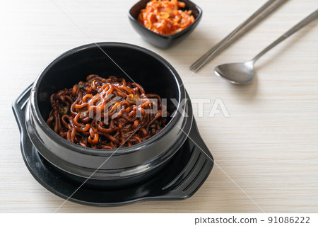 Korean black spaghetti or instant noodle with roasted chajung sauce 91086222