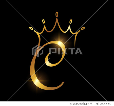 Golden Crown Monogram Initial Letter C Golden Crown Monogram Initial Letter C 91086330