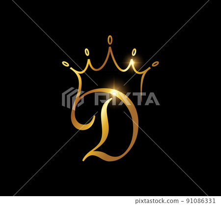 Golden Crown Monogram Initial Letter D Golden Crown Monogram Initial Letter D 91086331