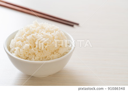 cooked white rice bowl cooked white rice bowl 91086348