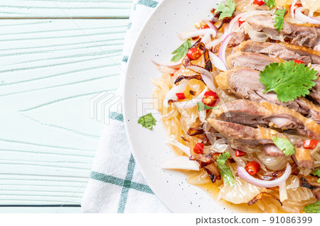 pamelo spicy salad with roasted duck pamelo spicy salad with roasted duck 91086399